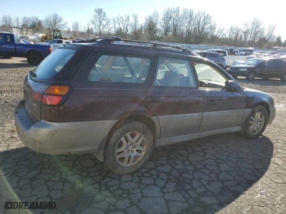 2000 Subaru Legacy Wagon Outback w/RB Equip with VIN 4S3BH665XY7622020, listed as a Copart auction lot 45004945 with 0 mi miles and Salvage Title. Bid and sale history available at carsss.com. Image 3.