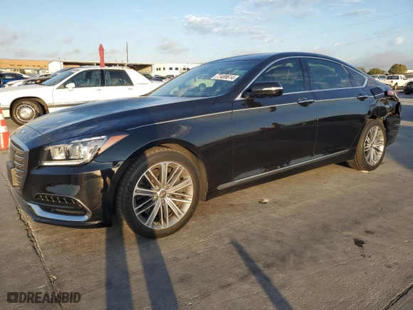 2018 Genesis G80 3.8L with VIN KMHGN4JE7JU270592, listed as a Copart auction lot 77489614 with 42,791 mi miles and Salvage Title. Bid and sale history available at carsss.com. Image 1.