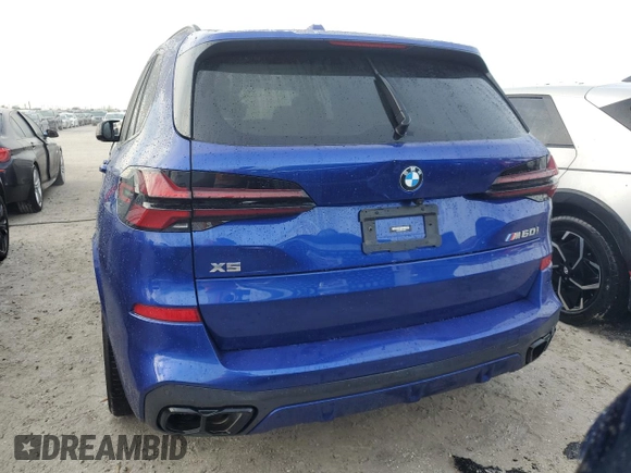 2024 BMW X5 M60i with VIN 5UX33EU08R9T28706, listed as a Copart auction lot 75655144 with 0 mi miles and Non Repairable. Bid and sale history available at carsss.com. Image 6.