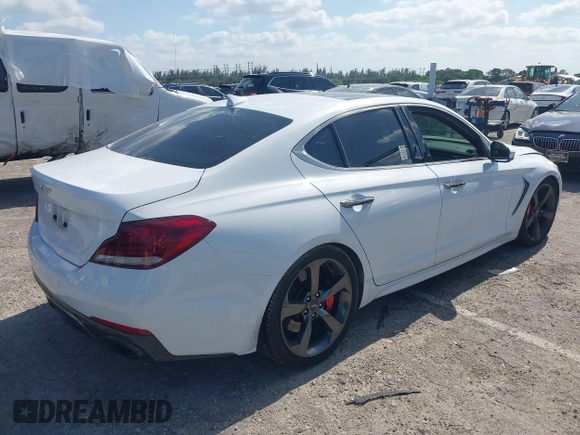 2019 Genesis G70 Advanced with VIN KMTG34LE0KU034232, listed as a IAAI auction lot 42113393 with 47,360 mi miles and . Bid and sale history available at DreamBid. Image 4.