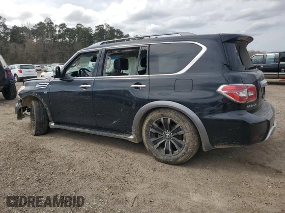 2017 Nissan Armada Platinum with VIN JN8AY2NF8H9301150, listed as a Copart auction lot 48145165 with 121,835 mi miles and Salvage Title. Bid and sale history available at carsss.com. Image 2.