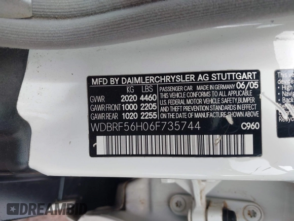 2006 Mercedes-Benz C 230 Sport z VIN WDBRF56H06F735744, wystawiony jako IAAI lot #41527959 z przebiegiem 238 665 mil mil oraz . Historia ofert i sprzedaży dostępna na DreamBid. Obrazek 9.