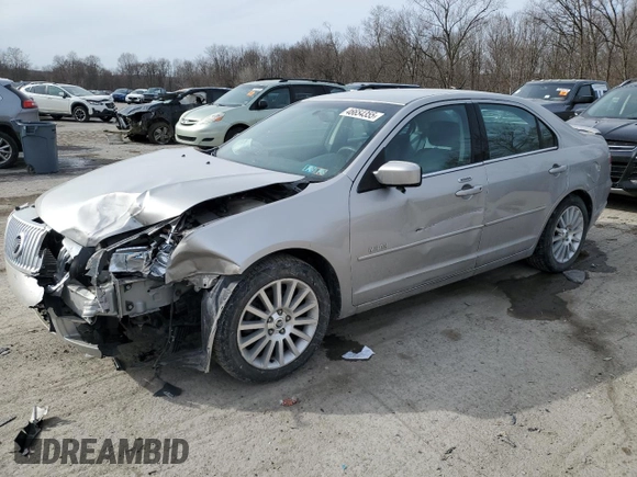 2008 Mercury Milan Premier with VIN 3MEHM02128R618802, listed as a Copart auction lot 46654355 with 72,735 mi miles and Salvage Title. Bid and sale history available at carsss.com. Image 1.