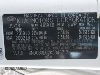 2019 Kia Niro LX with VIN KNDCB3LC2K5346717, listed as a Copart auction lot 45313825 with 122,338 mi miles and Salvage Title. Bid and sale history available at DreamBid. Image 14.