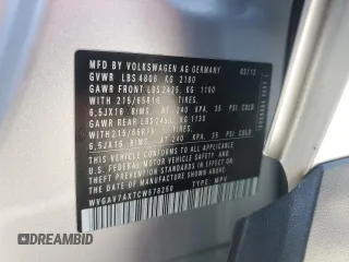 2012 Volkswagen Tiguan SEL with VIN WVGAV7AX7CW578250, listed as a Copart auction lot 53301055 with 118,582 mi miles and Non Repairable. Bid and sale history available at DreamBid. Image 13.