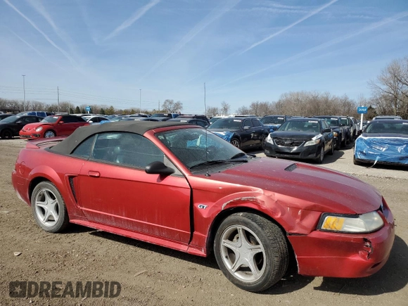 2000 Ford Mustang GT with VIN 1FAFP45X0YF160297, listed as a Copart auction lot 48213075 with 155,033 mi miles and Salvage Title. Bid and sale history available at carsss.com. Image 4.