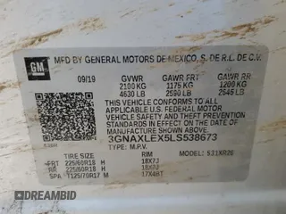 2020 Chevrolet Equinox LT with VIN 3GNAXLEX5LS538673, listed as a Copart auction lot 47166745 with 192,635 mi miles and Salvage Title. Bid and sale history available at carsss.com. Image 13.