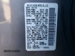 2010 Infiniti FX35 with VIN JN8AS1MWXAM857184, listed as a Copart auction lot 73210314 with 133,993 mi miles and Salvage Title. Bid and sale history available at carsss.com. Image 15.
