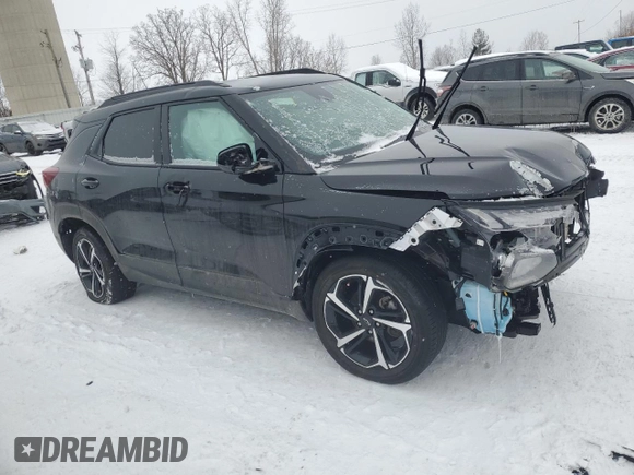 2022 Chevrolet TrailBlazer RS with VIN KL79MUSLXNB146702, listed as a Copart auction lot 45966015 with 46,000 mi miles and Salvage Title. Bid and sale history available at DreamBid. Image 4.