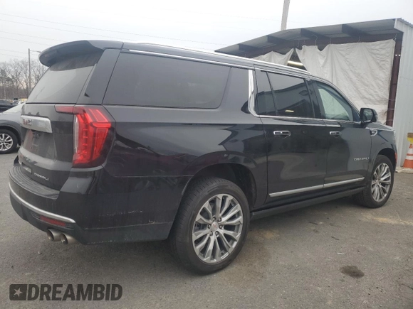 2023 GMC Yukon XL Denali with VIN 1GKS1JKL0PR210658, listed as a Copart auction lot 42574575 with 61,306 mi miles and Clean Title. Bid and sale history available at carsss.com. Image 3.