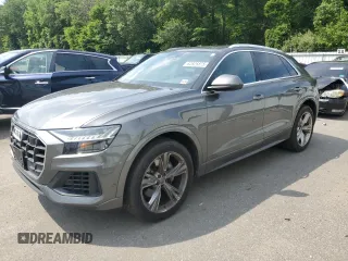 2021 Audi Q8 Premium Plus with VIN WA1BVAF10MD002436, listed as a Copart auction lot 62826875 with 63,937 mi miles and Salvage title. Bid and sale history available at DreamBid. Image 1.