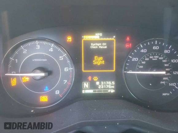 2023 Subaru Impreza Premium with VIN 4S3GTAD60P3703052, listed as a Copart auction lot 89073065 with 23,176 mi miles and Salvage title. Bid and sale history available at DreamBid. Image 9.