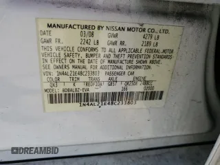 2008 Nissan Altima 2.5 with VIN 1N4AL21E48C233803, listed as a Copart auction lot 46272115 with 0 mi miles and Salvage Title. Bid and sale history available at carsss.com. Image 15.