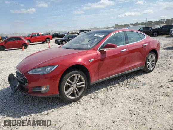 2014 Tesla Model S 60 with VIN 5YJSA1H13EFP30664, listed as a Copart auction lot 53142305 with 113,995 mi miles and Salvage Title. Bid and sale history available at DreamBid. Image 1.