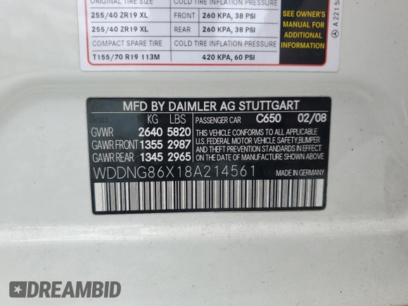 2008 Mercedes-Benz S 550 z VIN WDDNG86X18A214561, wystawiony jako Copart lot #52362325 z przebiegiem 150 140 mil mil oraz Czysty tytuł • Clean title. Historia ofert i sprzedaży dostępna na DreamBid. Obrazek 12.