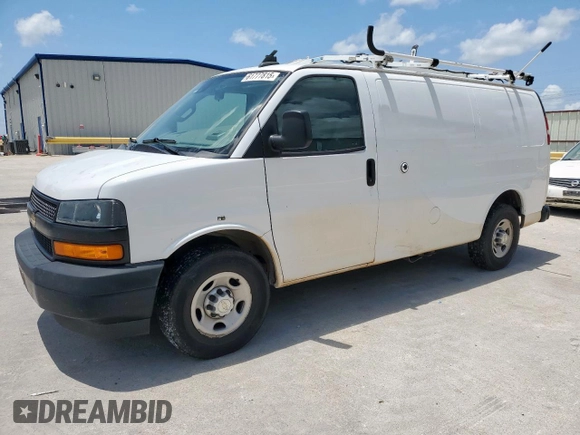 2020 Chevrolet Express Cargo with VIN 1GCWGAFP3L1256261, listed as a Copart auction lot 63351035 with 166,315 mi miles and Clean title. Bid and sale history available at DreamBid. Image 1.