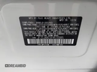 2015 Subaru Forester 2.5i Limited with VIN JF2SJAHC5FH570985, listed as a IAAI auction lot 41950306 with 164,632 mi miles. Bid and sale history available at carsss.com. Image 9.