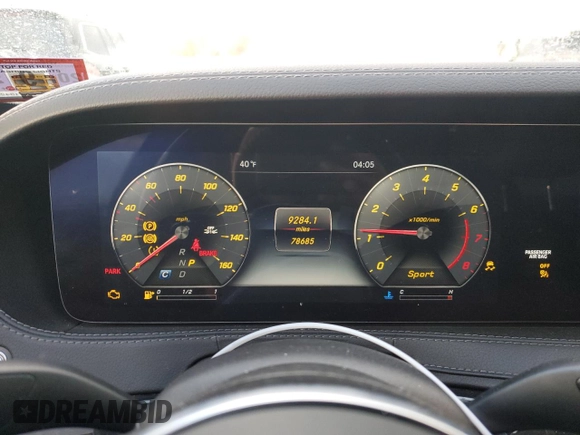 2019 Mercedes-Benz S 560 with VIN WDDUG8GB3KA465815, listed as a Copart auction lot 88544495 with 78,685 mi miles and Salvage Title. Bid and sale history available at DreamBid. Image 9.
