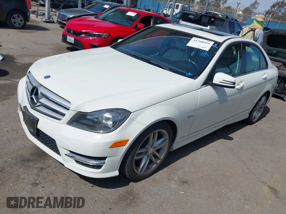 2012 Mercedes-Benz C-Class C 250 Sport with VIN WDDGF4HB4CA629310, listed as a IAAI auction lot 41760959 with 105,288 mi miles. Bid and sale history available at carsss.com. Image 2.