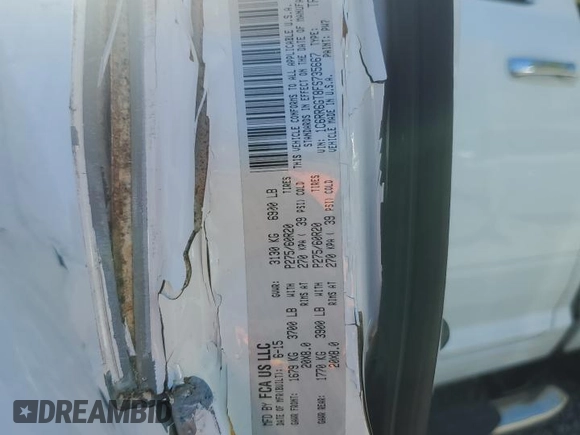 2015 Ram 1500 Big Horn with VIN 1C6RR6GT8FS735667, listed as a Copart auction lot 48183395 with 184,814 mi miles and Salvage Title. Bid and sale history available at carsss.com. Image 14.