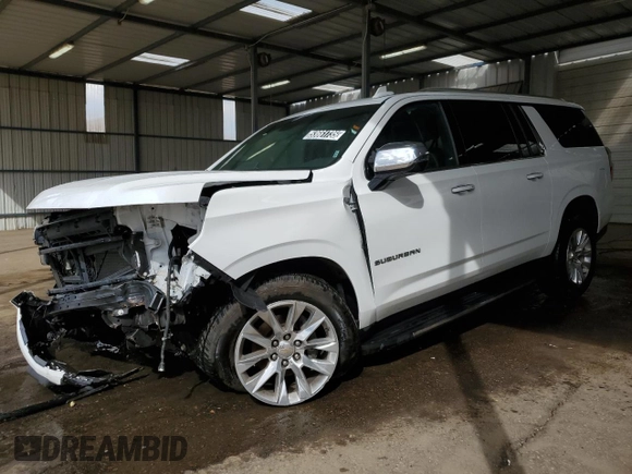 2023 Chevrolet Suburban Premier with VIN 1GNSKFKD8PR543891, listed as a Copart auction lot 53661735 with 34,857 mi miles and Salvage Title. Bid and sale history available at DreamBid. Image 1.