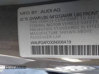 2016 Audi A6 Premium Plus with VIN WAUFGAFC0GN006419, listed as a IAAI auction lot 41745533 with 114,315 mi miles and . Bid and sale history available at DreamBid. Image 9.