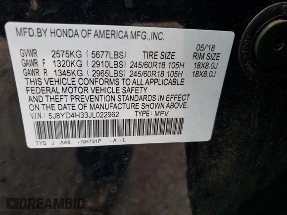 2018 Acura MDX with VIN 5J8YD4H33JL022962, listed as a Copart auction lot 46342325 with 90,566 mi miles and Salvage Title. Bid and sale history available at carsss.com. Image 15.