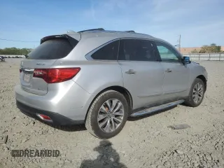 2015 Acura MDX Tech Pkg with VIN 5FRYD4H45FB016595, listed as a Copart auction lot 54501805 with 99,206 mi miles and Salvage Title. Bid and sale history available at carsss.com. Image 3.