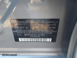 2013 Hyundai Elantra GLS with VIN 5NPDH4AE6DH363083, listed as a IAAI auction lot 41512838 with 69,789 mi miles. Bid and sale history available at carsss.com. Image 9.