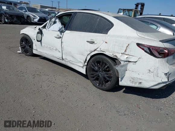 2020 Infiniti Q50 Luxe with VIN JN1EV7AP5LM201081, listed as a IAAI auction lot 42141354 with 75,353 mi miles and . Bid and sale history available at DreamBid. Image 3.