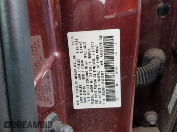 2015 Acura TLX V6 Advance with VIN 19UUB2F70FA019891, listed as a Copart auction lot 43651425 with 91,086 mi miles and Salvage Title. Bid and sale history available at carsss.com. Image 12.