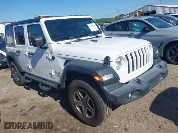 2018 Jeep Wrangler Unlimited Sport S z VIN 1C4HJXDG0JW142895, wystawiony jako IAAI lot #41989238 z przebiegiem 75 802 mil mil oraz . Historia ofert i sprzedaży dostępna na DreamBid. Obrazek 1.