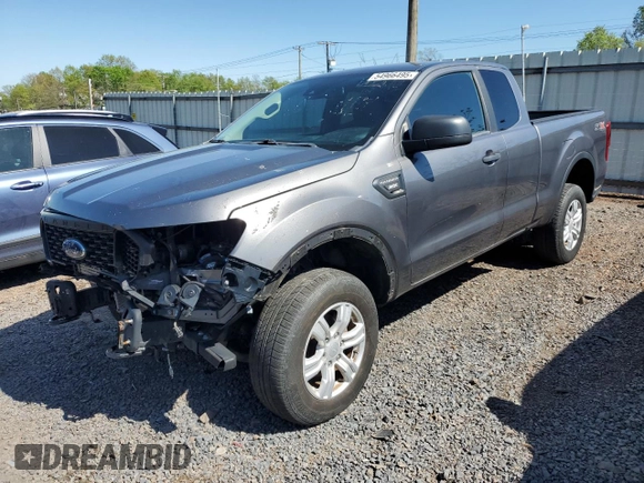 2021 Ford Ranger XL with VIN 1FTER1FH3MLD29200, listed as a Copart auction lot 54966495 with 38,096 mi miles and Salvage Title. Bid and sale history available at carsss.com. Image 1.