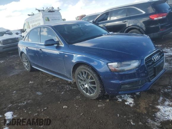 2014 Audi A4 Premium with VIN WAUBFAFL6EA080305, listed as a Copart auction lot 45357845 with 120,508 mi miles and Salvage Title. Bid and sale history available at carsss.com. Image 4.