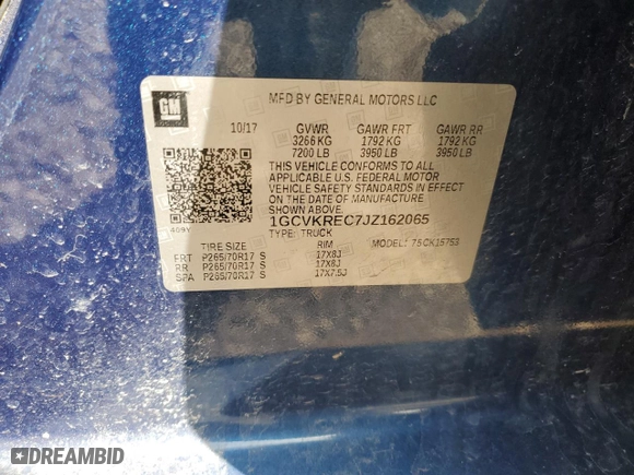 2018 Chevrolet Silverado 1500 LT with VIN 1GCVKREC7JZ162065, listed as a Copart auction lot 52033975 with 98,939 mi miles and Salvage Title. Bid and sale history available at carsss.com. Image 12.
