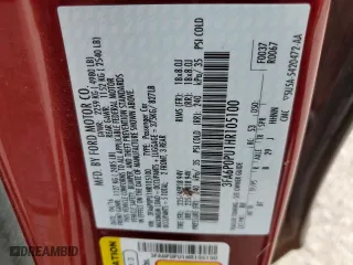 2017 Ford Fusion Energi SE with VIN 3FA6P0PU1HR105100, listed as a Copart auction lot 68935042 with 52,459 mi miles. Bid and sale history available at carsss.com. Image 12.