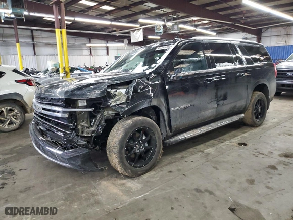 2024 Chevrolet Suburban LT with VIN 1GNSKCKD1RR386268, listed as a Copart auction lot 44719245 with 1,498 mi miles and Salvage Title. Bid and sale history available at carsss.com. Image 1.