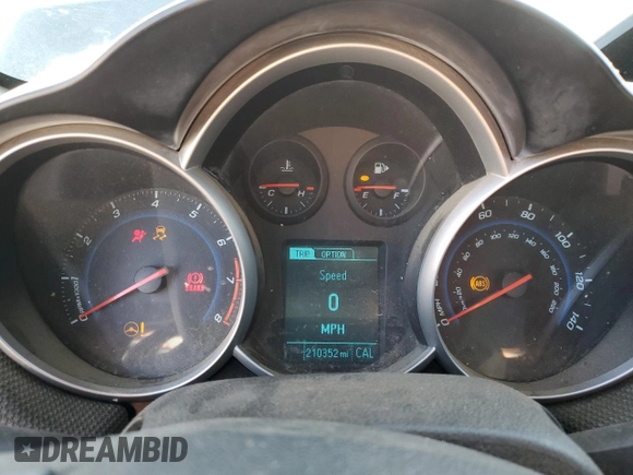 2013 Chevrolet Cruze 1LT with VIN 1G1PC5SB8D7115971, listed as a Copart auction lot 52762865 with 210,352 mi miles and Salvage Title. Bid and sale history available at carsss.com. Image 9.