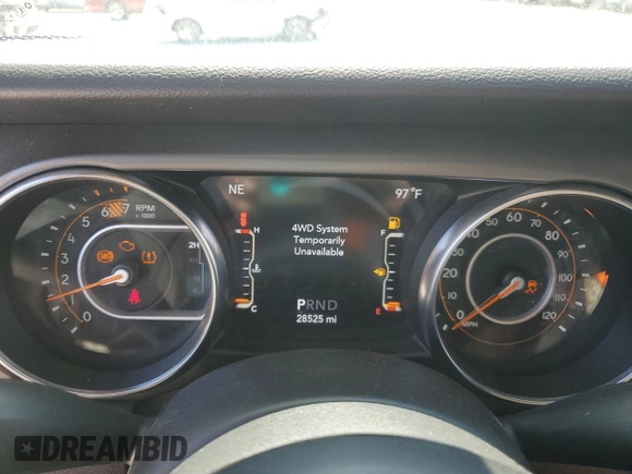 2022 Jeep Wrangler Unlimited Willys with VIN 1C4HJXDN2NW128081, listed as a Copart auction lot 61165615 with 28,525 mi miles and Salvage title. Bid and sale history available at DreamBid. Image 9.
