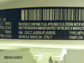 2018 Jeep Renegade Latitude z VIN ZACCJABB8JPJ69500, wystawiony jako IAAI lot #42291161 z przebiegiem 72 903 mil mil oraz . Historia ofert i sprzedaży dostępna na DreamBid. Obrazek 9.