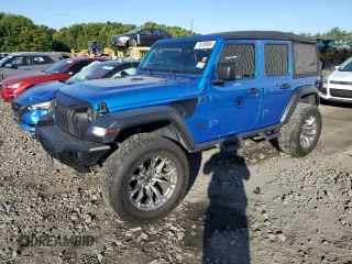 2022 Jeep Wrangler Unlimited Sport S z VIN 1C4HJXDG4NW224683, wystawiony jako Copart lot #70258994 z przebiegiem 21 098 mil mil oraz Szkoda całkowita • Salvage title. Historia ofert i sprzedaży dostępna na DreamBid. Obrazek 1.