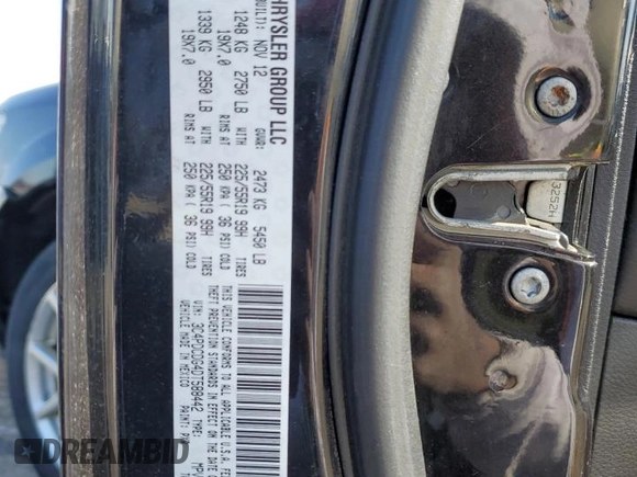 2013 Dodge Journey Crew with VIN 3C4PDCDG4DT588442, listed as a Copart auction lot 51350775 with 151,172 mi miles and Salvage title. Bid and sale history available at DreamBid. Image 13.
