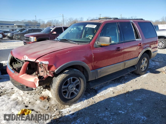 2003 Ford Expedition Eddie Bauer with VIN 1FMRU17W33LB36519, listed as a Copart auction lot 88089905 with 187,656 mi miles and Non Repairable. Bid and sale history available at carsss.com. Image 1.