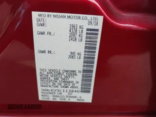 2019 Nissan Altima 2.5 SR with VIN 1N4BL4CV7KC113840, listed as a IAAI auction lot 41748943 with 82,930 mi miles. Bid and sale history available at carsss.com. Image 9.