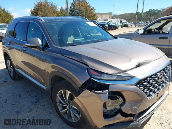 2020 Hyundai Santa Fe SEL w/SULEV with VIN 5NMS33AD8LH256698, listed as a IAAI auction lot 41744040 with 54,832 mi miles. Bid and sale history available at carsss.com. Image 1.