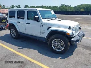 2018 Jeep Wrangler Unlimited Sahara with VIN 1C4HJXEG6JW112976, listed as a IAAI auction lot 42559123 with 76,066 mi miles and . Bid and sale history available at DreamBid. Image 1.