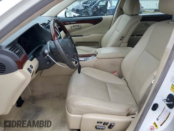 2009 Lexus LS 460 with VIN JTHCL46F395002766, listed as a Copart auction lot 48797575 with 120,725 mi miles and Salvage Title. Bid and sale history available at DreamBid. Image 7.