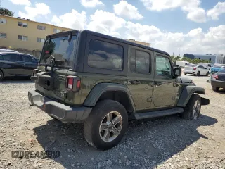2022 Jeep Wrangler Unlimited Sahara with VIN 1C4HJXEN3NW242458, listed as a Copart auction lot 48148815 with 26,154 mi miles and Salvage Title. Bid and sale history available at DreamBid. Image 3.