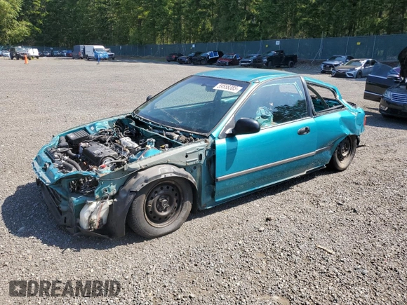 1993 Honda Civic z VIN 2HGEH2469PH503008, wystawiony jako Copart lot #59558385 z przebiegiem Nie podano mil oraz Czysty tytuł • Clean title. Historia ofert i sprzedaży dostępna na DreamBid. Obrazek 1.