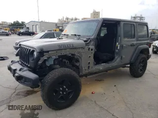 2021 Jeep Wrangler Unlimited Sport S z VIN 1C4HJXDG4MW609644, wystawiony jako Copart lot #55459145 z przebiegiem 55 400 mil mil oraz Szkoda całkowita • Salvage title. Historia ofert i sprzedaży dostępna na DreamBid. Obrazek 1.